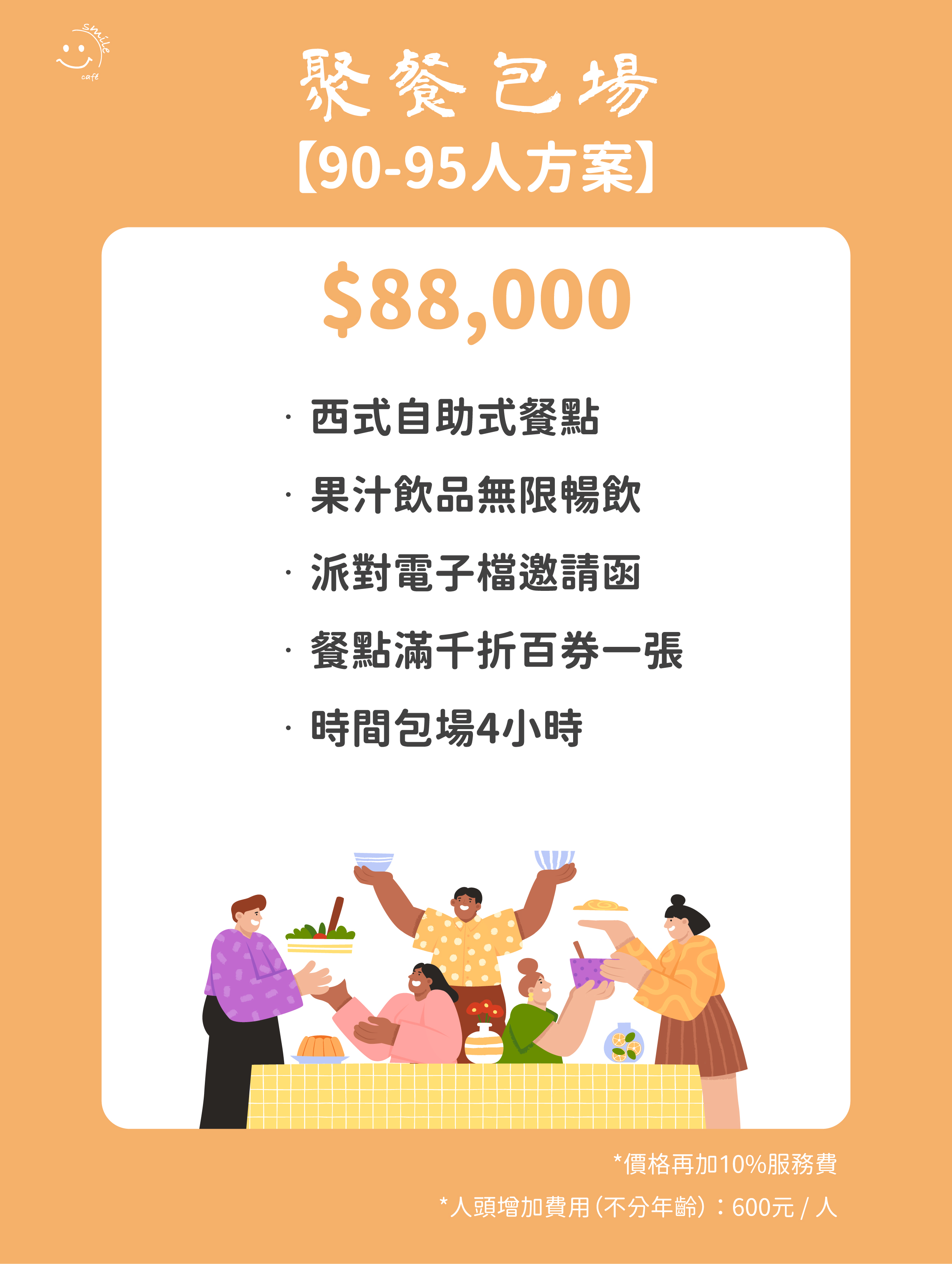 一般聚餐包場55人方案