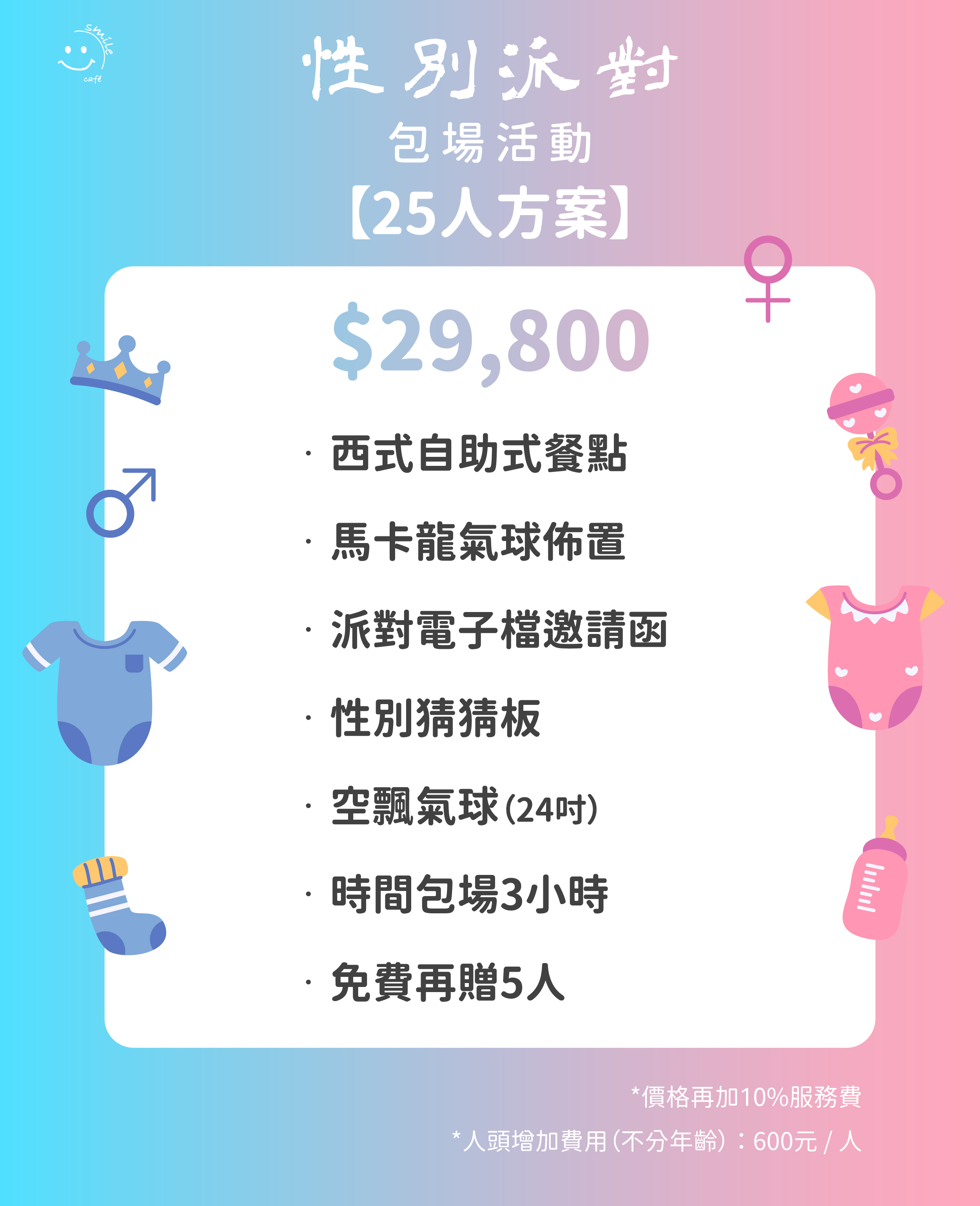 性別派對包場25人方案
