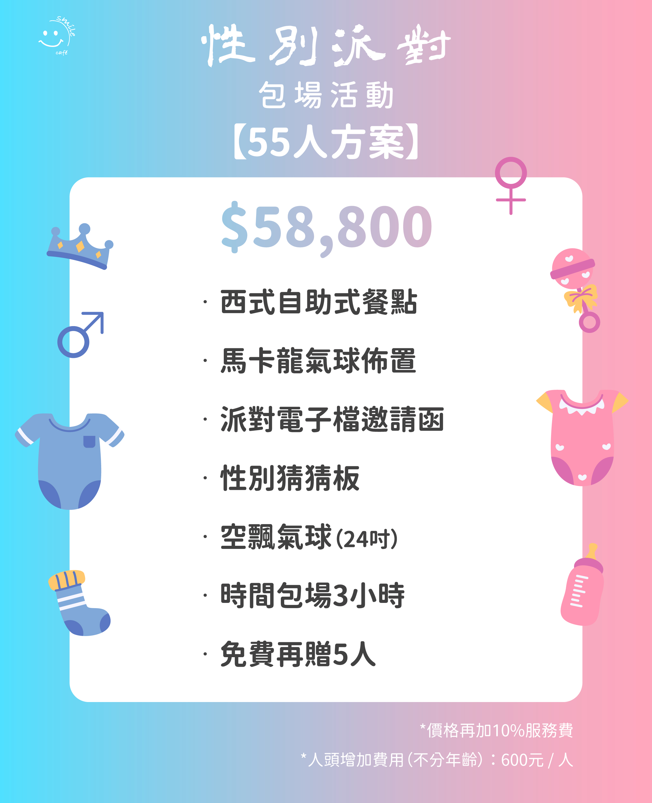 性別派對包場55人方案