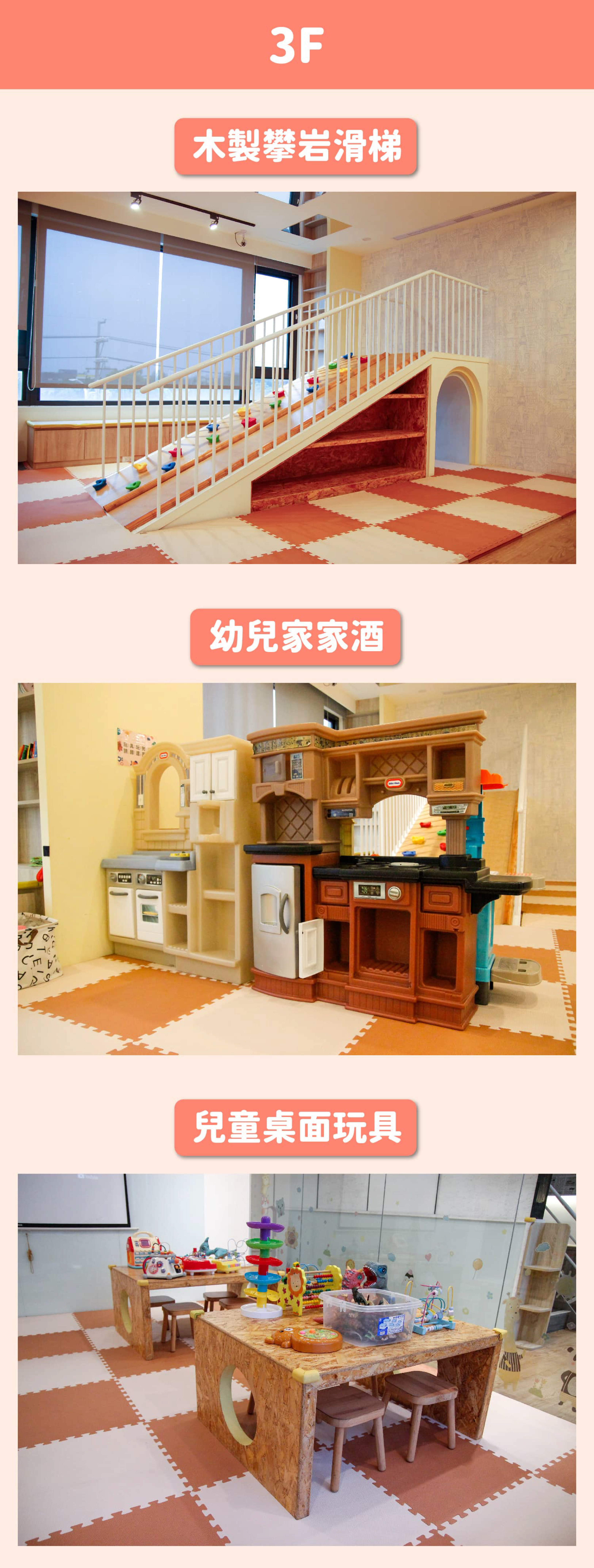 smilecafe微笑咖啡三樓遊樂區 幼兒家家酒/木製攀岩滑梯/兒童桌面玩具/投影互動區