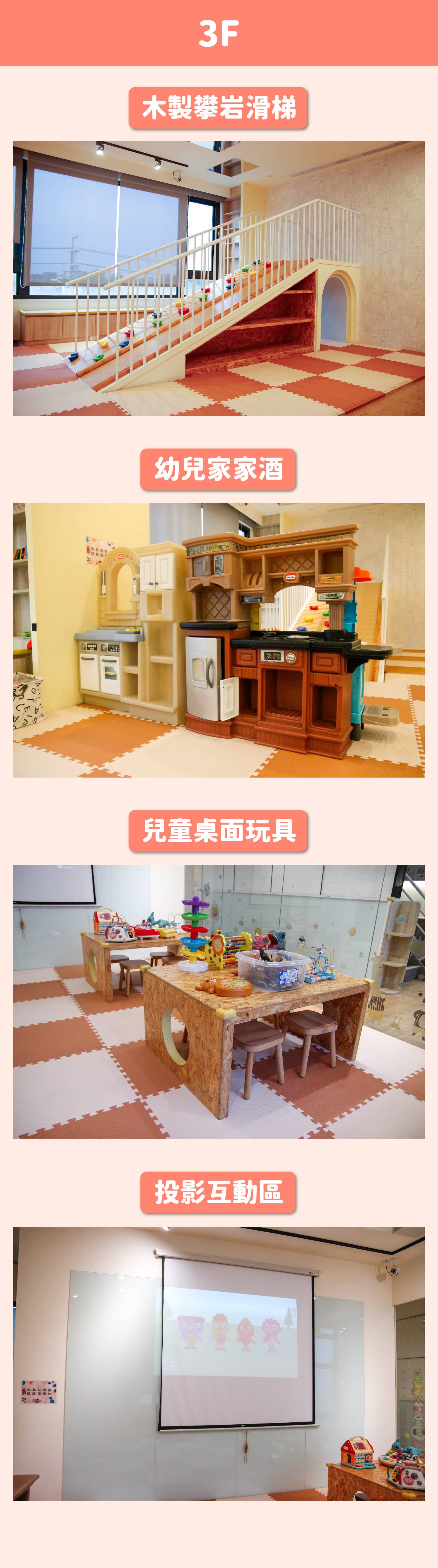 smilecafe微笑咖啡三樓遊樂區 幼兒家家酒/木製攀岩滑梯/兒童桌面玩具/投影互動區